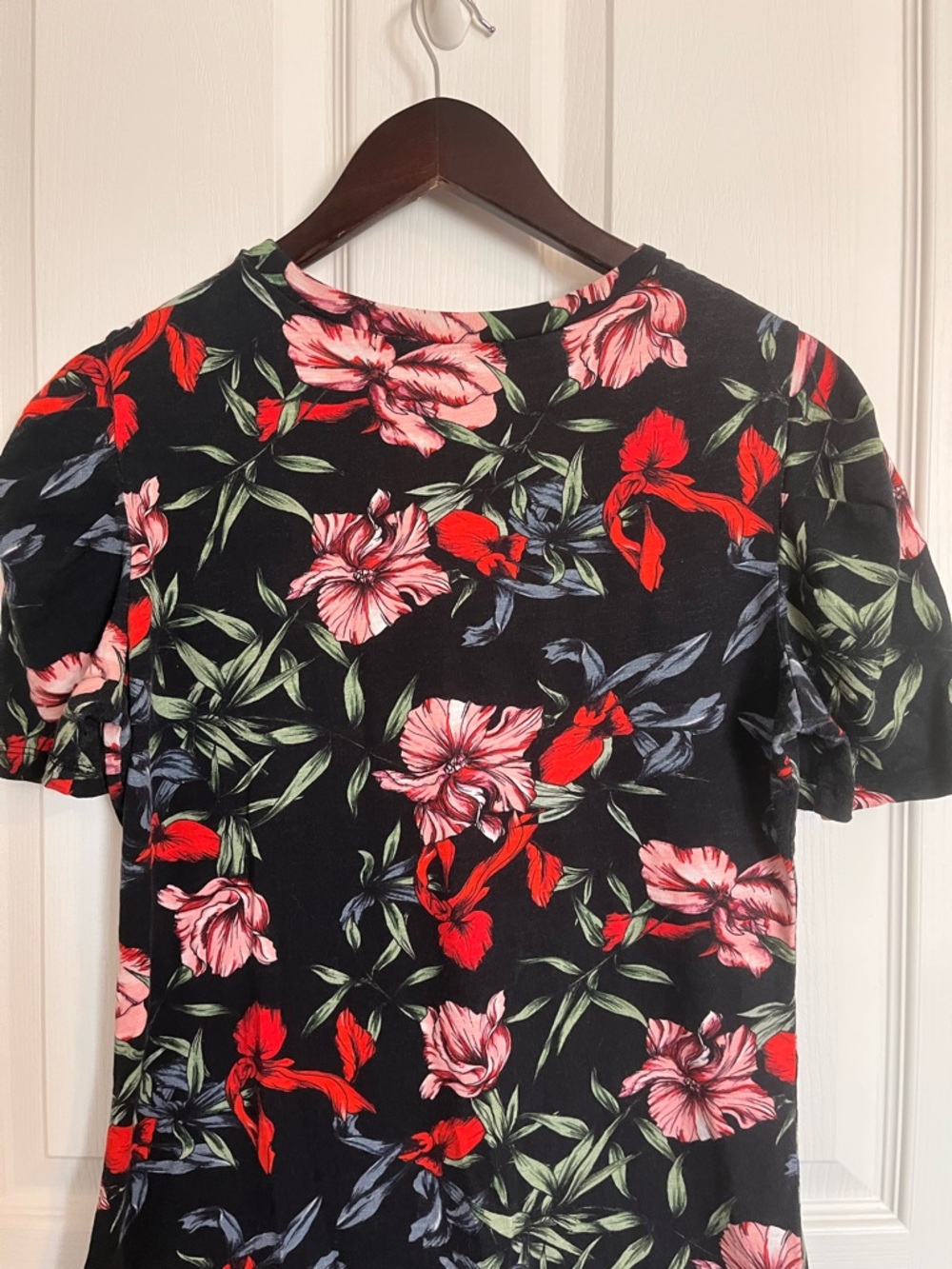 Pam & Gela 100% Cottom Bali Hai Puff Short Sleeve Floral Mini Dress Size M - Picture 10 of 11